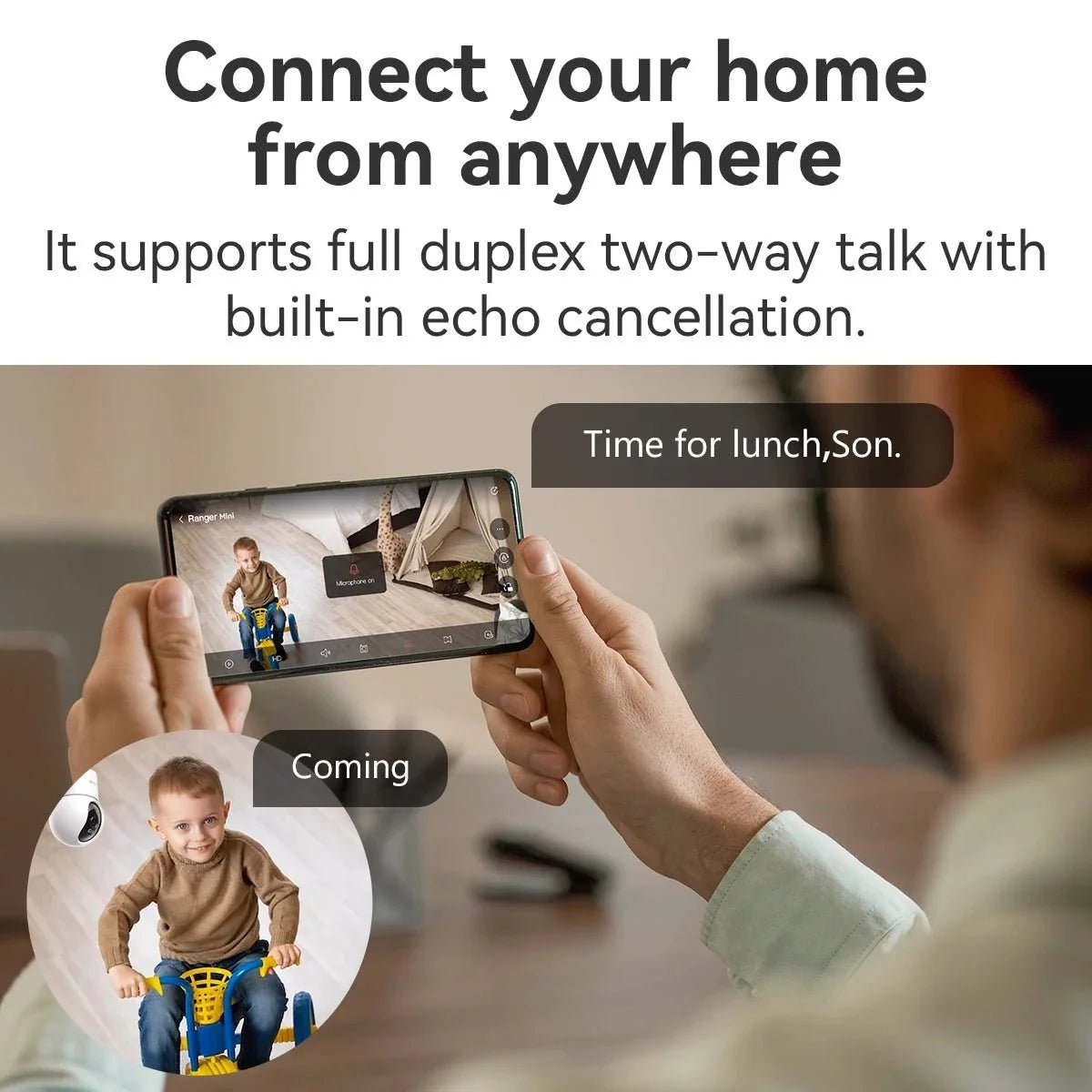 360 Coverage Smart Indoor Camera At Home - Enovarah