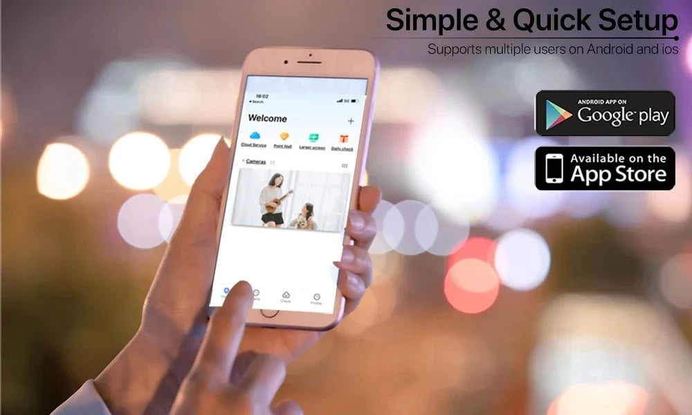 Three Screen WiFi IP Camera - 4K Dual Lens PTZ With AI Detection IP66 Waterproof - stepyours.com