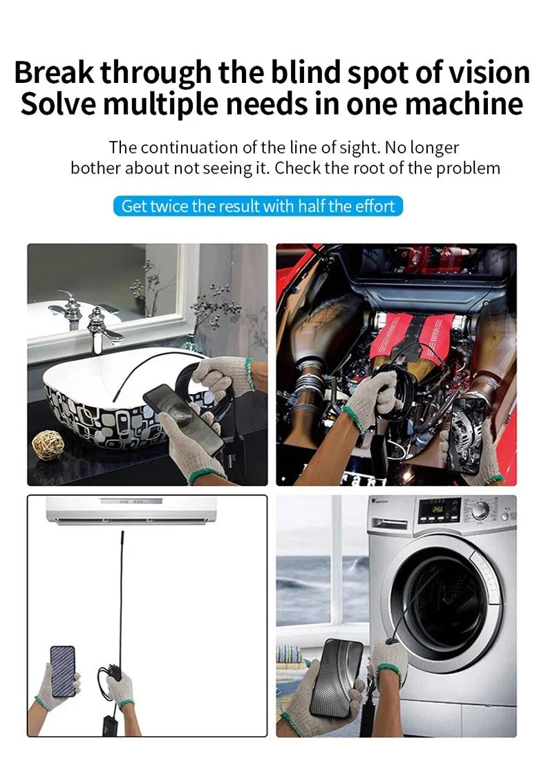 8mm 1080P Car Endoscope Boroscope For iPhone Android Type C - Plug And Play - stepyours.com