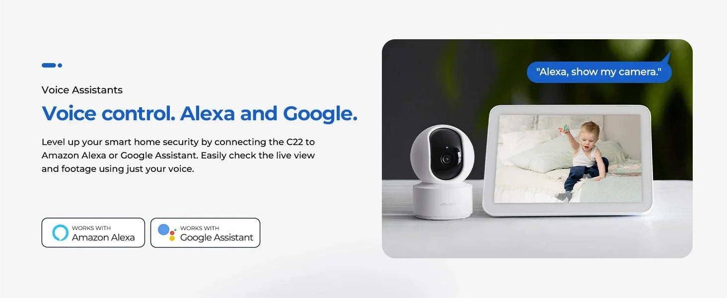 IMILAB C22 Indoor Baby Monitor AI Detection 360 PTZ Night Vision Xiaomi Home App - stepyours.com