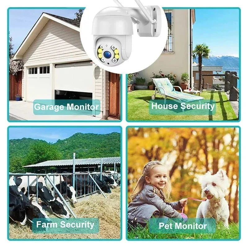 8MP 4K Wireless PTZ Camera AI Auto Tracking Color Night Vision CCTV iCsee - stepyours.com