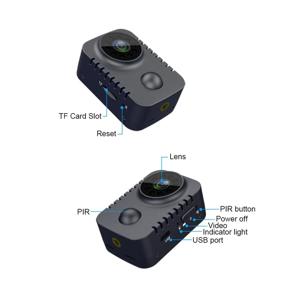 MD29 1080P Mini Cam Motion Activated Nanny Cam For Cars 8H - stepyours.com