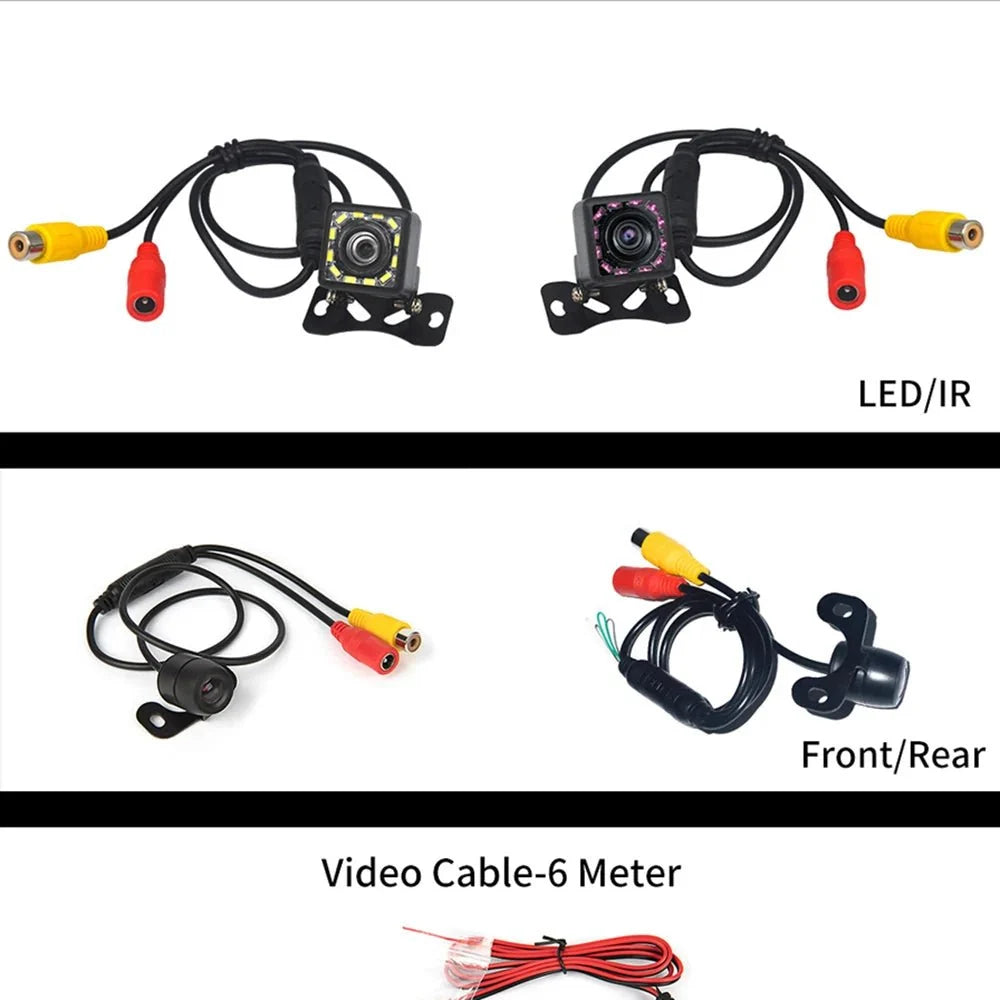 Hippcron Car Rear View Camera 4 LED Night Vision 170 Degree Waterproof CCD - stepyours.com