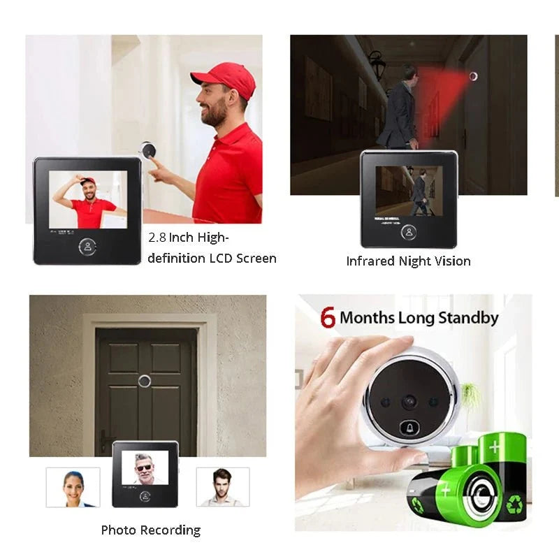KAK 2.8 Inch LCD Door Viewer With IR Night Vision Pro - stepyours.com
