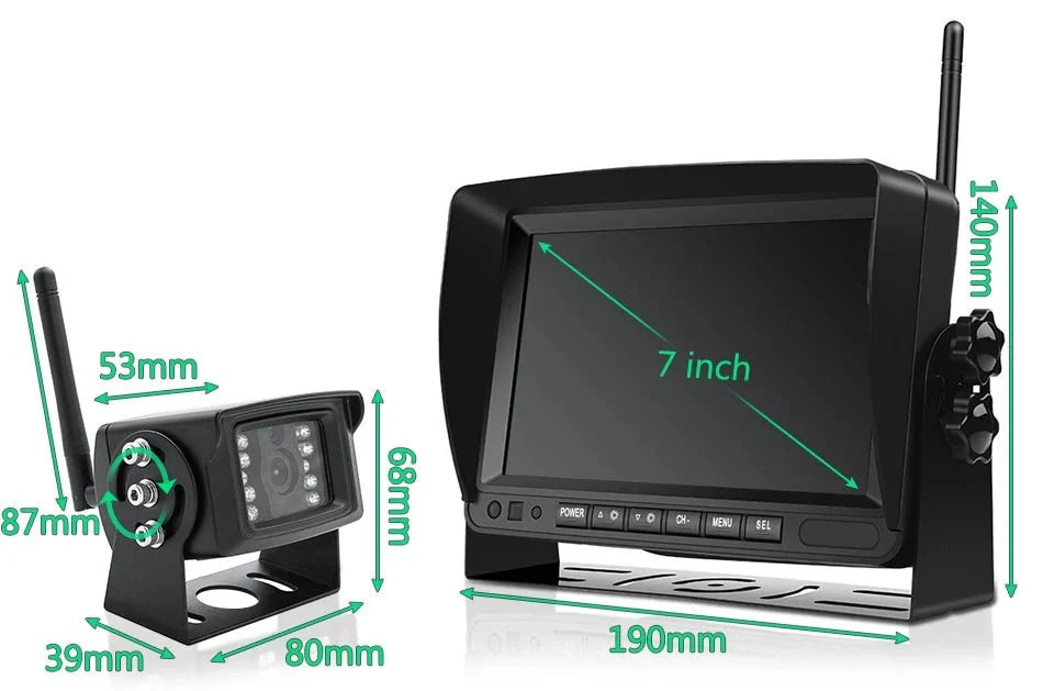 GreenYi 1280x720 HD AHD Wireless Truck DVR 7 Inch Night Vision Backup Camera - stepyours.com
