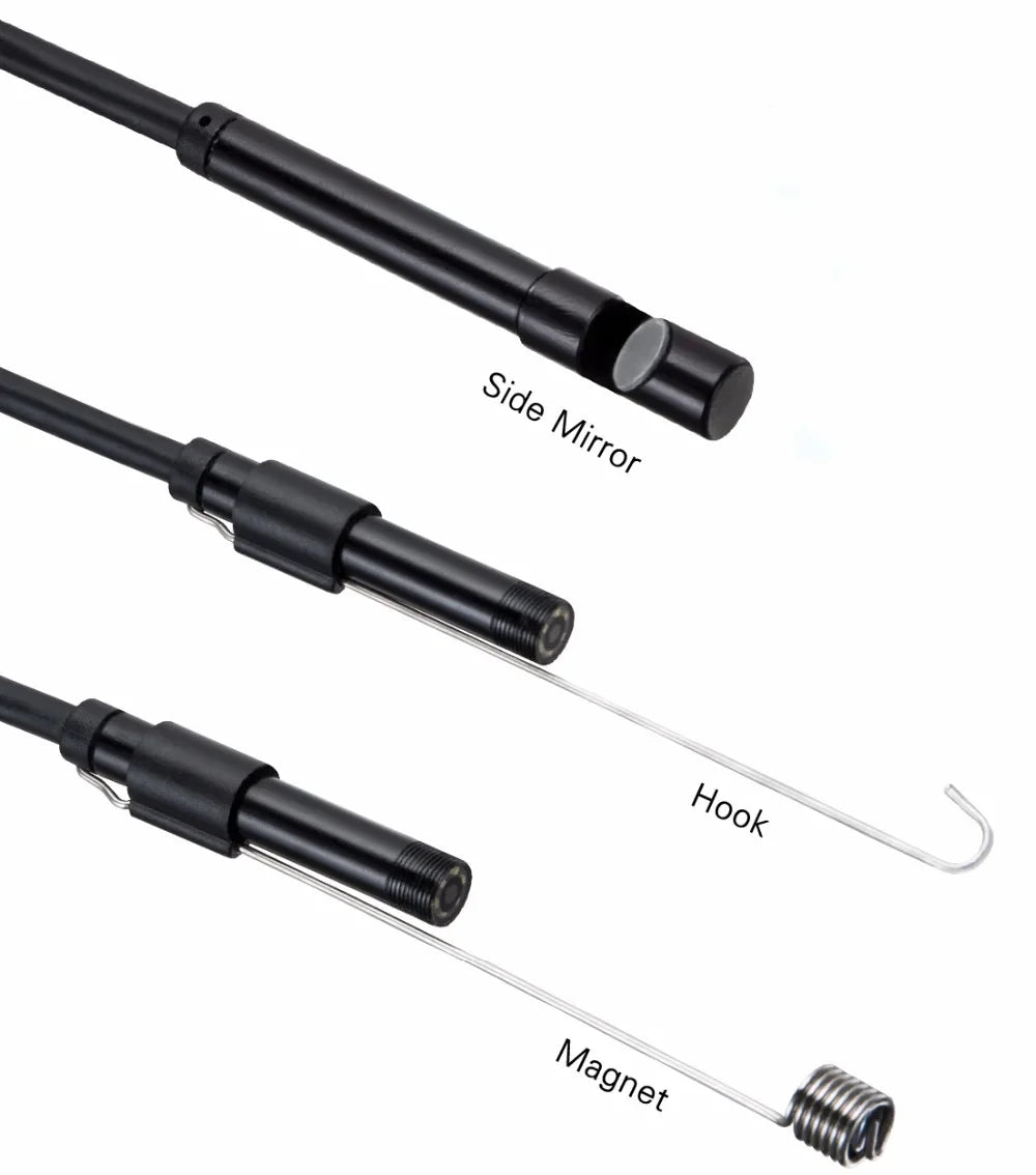 AN98A 8mm Endoscope Camera 1080P USB Borescope 8 LEDs 5M Cable Hooks - stepyours.com