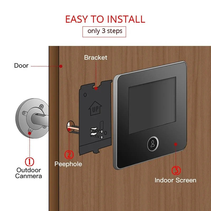 KAK 2.8 Inch LCD Door Viewer With IR Night Vision Pro - stepyours.com