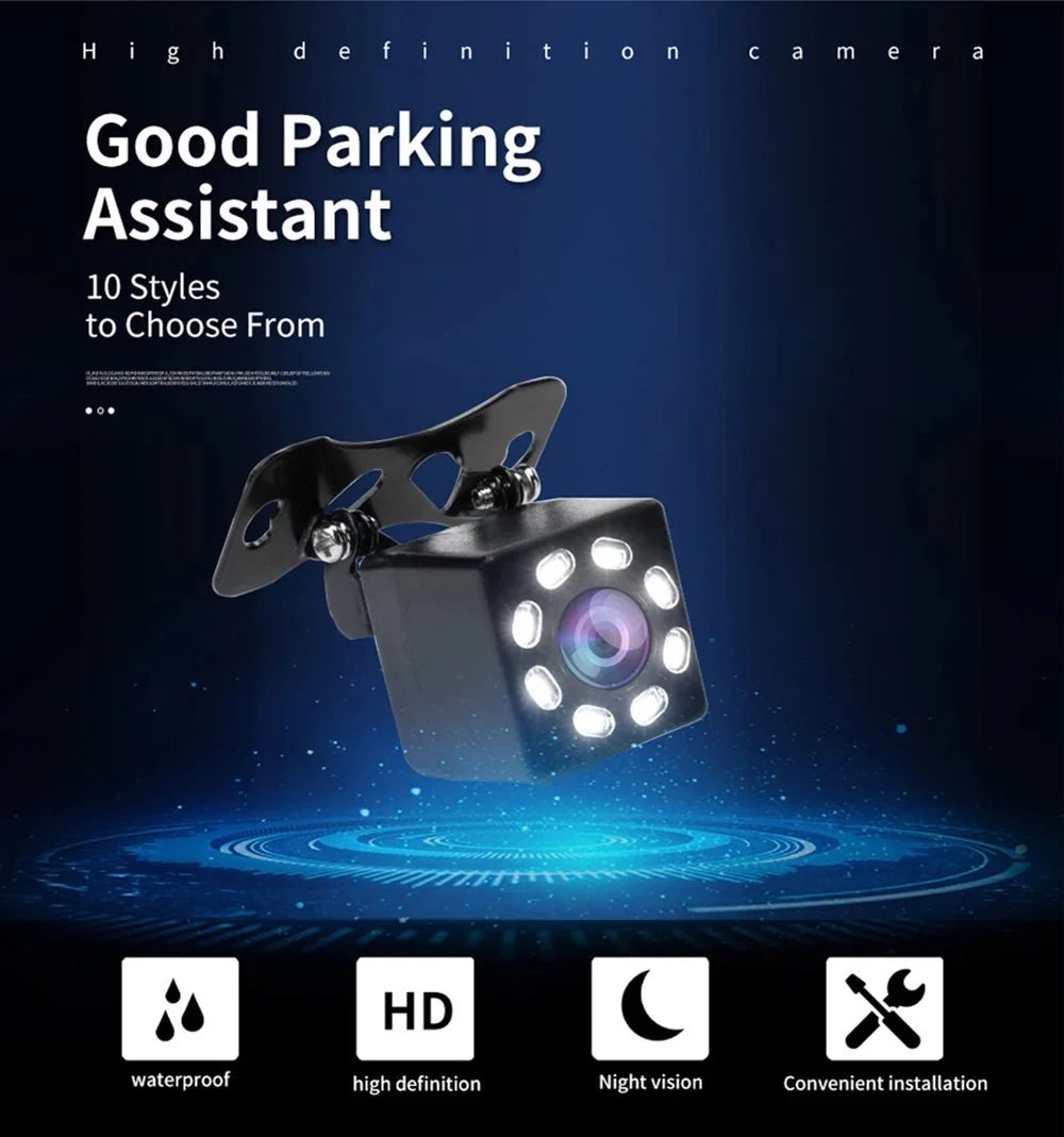 Hippcron Car Rear View Camera 8 LED Night Vision CCD Waterproof HD Video Monitor - stepyours.com