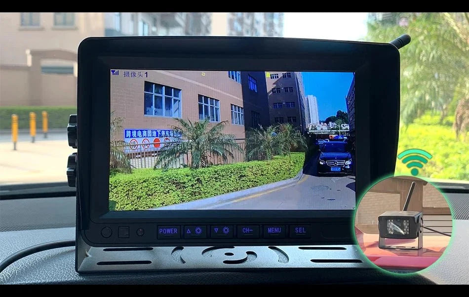 GreenYi 7 Inch 1280x720 AHD Wireless Truck DVR Monitor With Night Vision Camera - stepyours.com