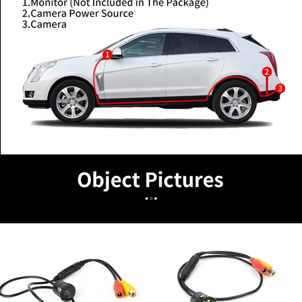 Hippcron Car Rear View Camera 4 LED Night Vision 170 Degree Waterproof CCD - stepyours.com