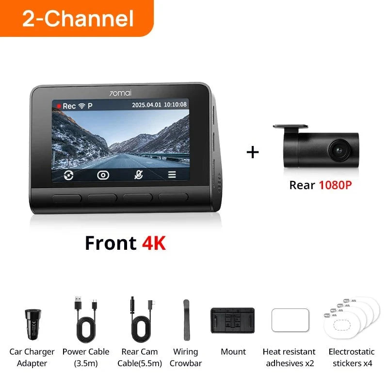 70Mai A810S 4K HDR Dash Cam GPS ADAS Dual Channel Motion Detection 4G LTE DVR - stepyours.com