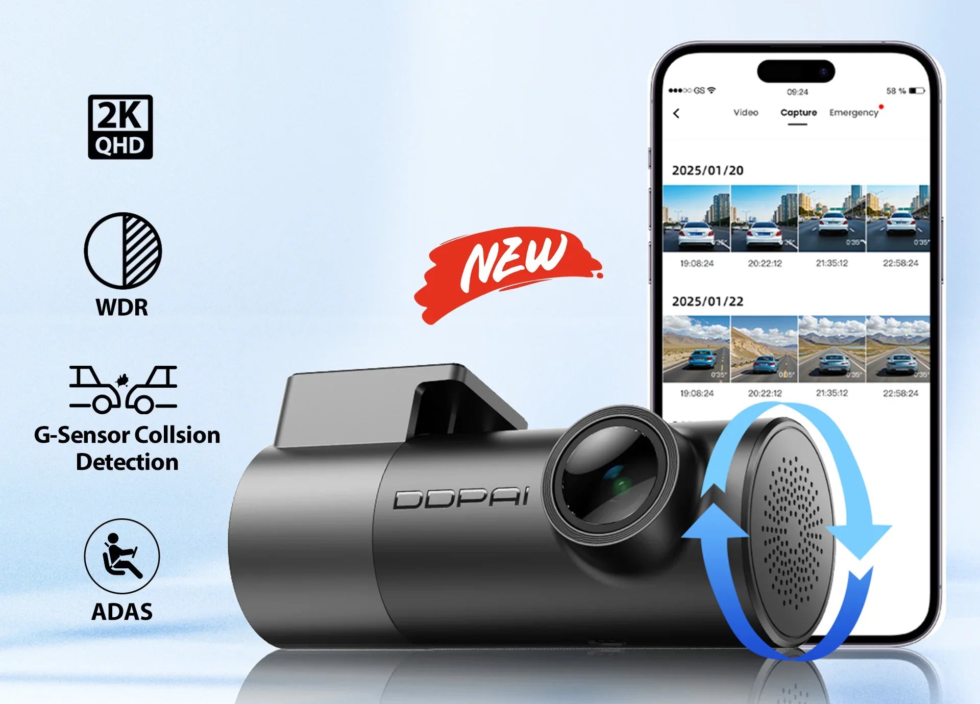 DDPAI Mini Pro 2K Dash Cam With WiFi Night Vision Voice Control Parking Monitor - stepyours.com