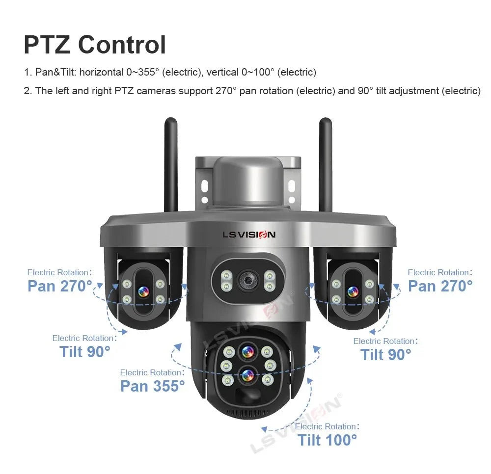 LS Vision 20MP Solar WiFi Surveillance Camera V380 Pro 10X Optical Zoom Outdoor - stepyours.com