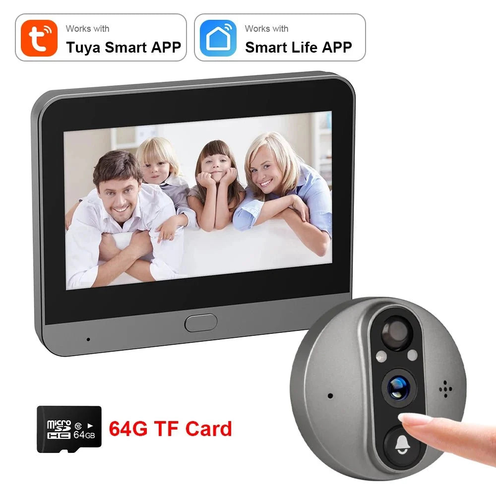 3MP WiFi Cat Eye Doorbell 5000mAh Battery Alexa LiveView - stepyours.com