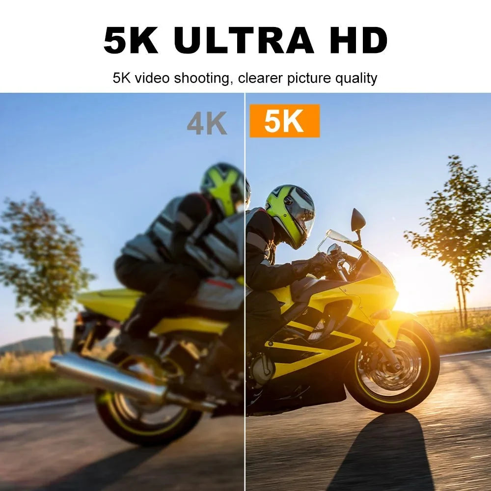 Ourlife 5K Action Camera 4K60FPS 2 Inch Touch Screen WiFi 30M Waterproof Bicycle - stepyours.com