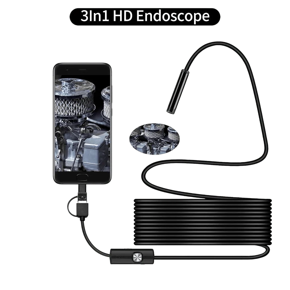 5.5mm Sewer Endoscope Type C Mini Camera For Android Compact Borescope Hooks - stepyours.com