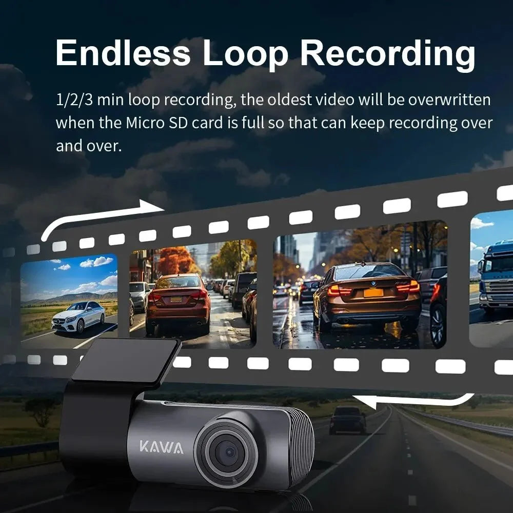 KAWA D5 2K Dash Cam For Car DVR With WiFi Voice Control WDR - stepyours.com