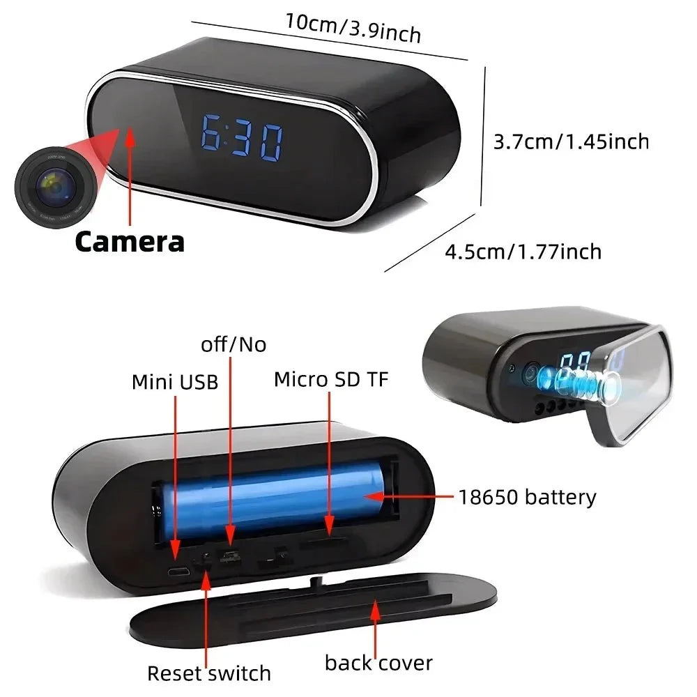 Full HD Mini WiFi Clock Camera With Remote Viewing - stepyours.com