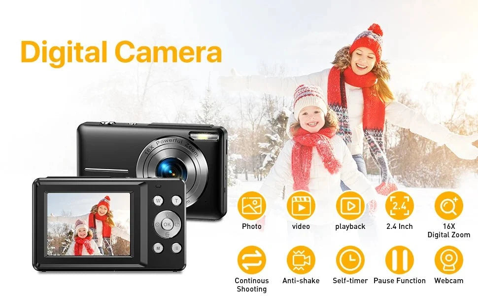 2024 Digital Camera 2.4 Inch 1080P Rechargeable For Kids Beginner Gift - stepyours.com