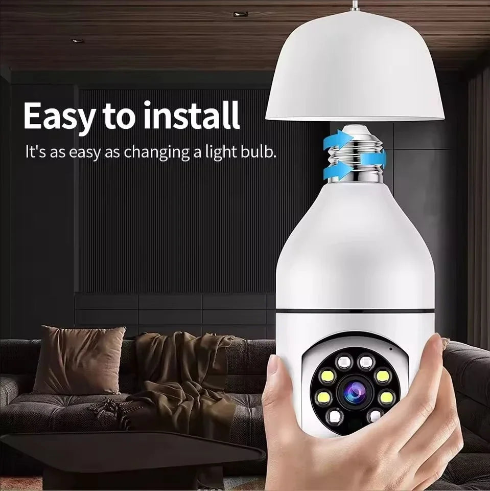 Gemodi 4G WiFi E27 Bulb Cam - AI Tracking 1080p Indoor Security by stepyours.com