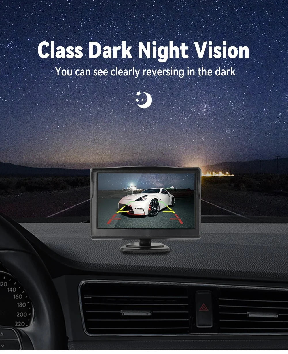 Universal Backup Car Rear View Camera For Truck With 5 Inch Monitor Night Vision - stepyours.com