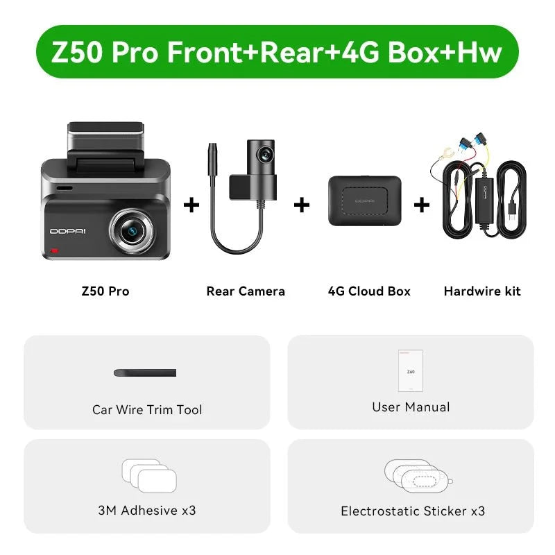 DDPAI Z50 Pro Dash Cam 4K Car DVR With 3 Inch IPS Screen GPS ADAS WiFi - stepyours.com