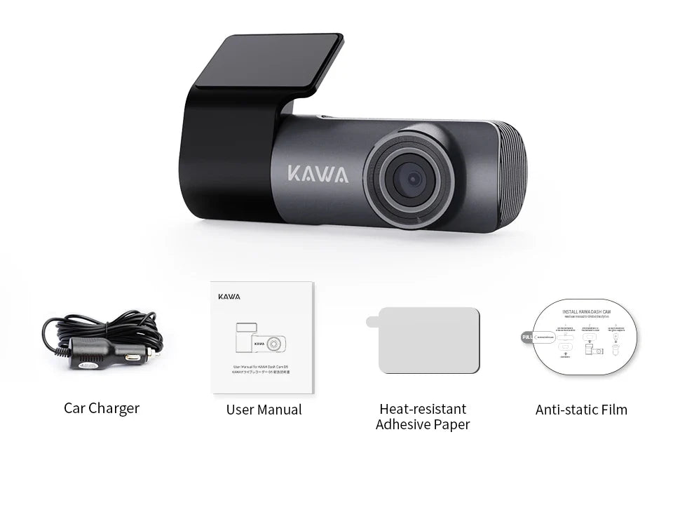 KAWA D5 2K Dash Cam For Car DVR With WiFi Voice Control WDR - stepyours.com