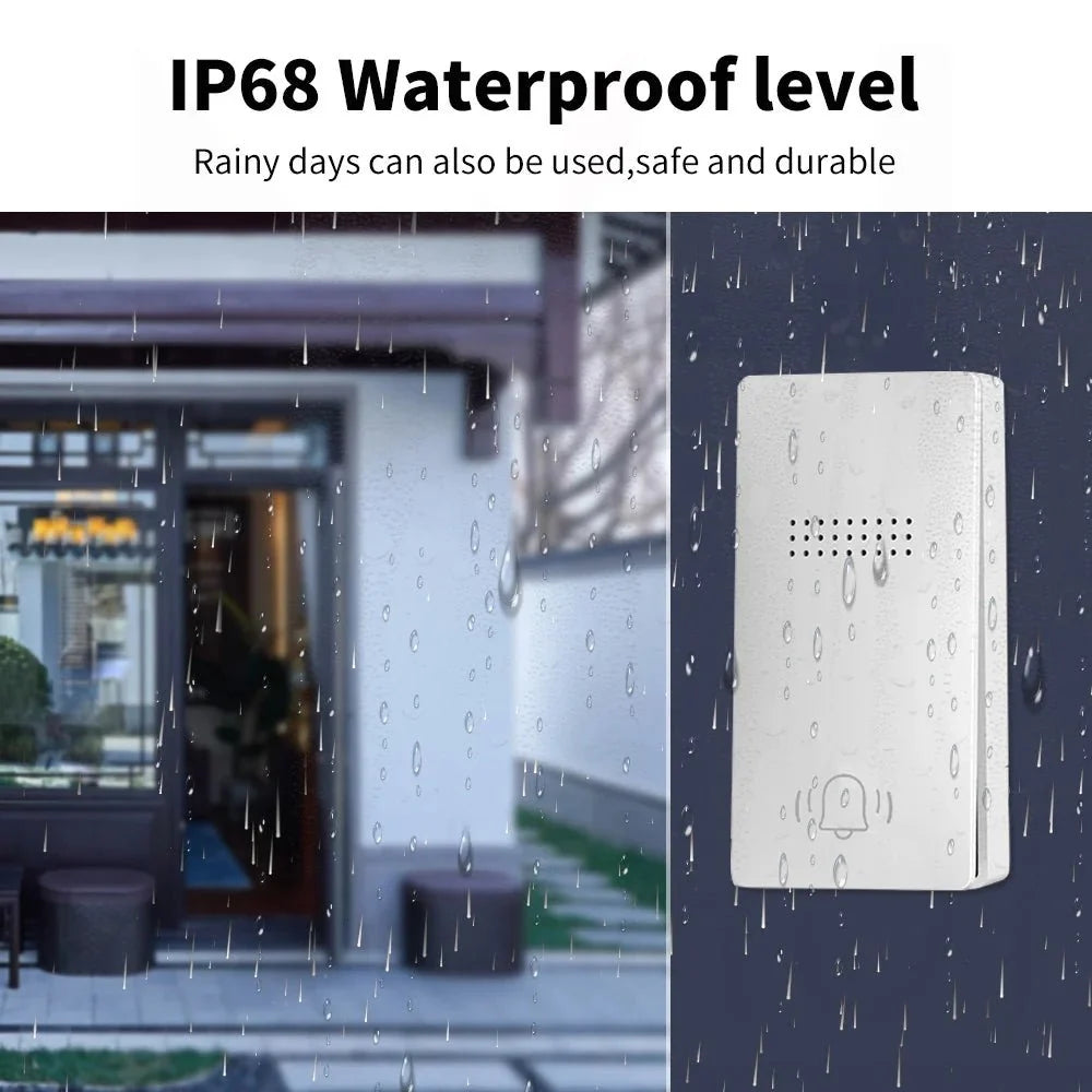 Smart Wireless Waterproof Doorbell 38 Ringtones Plug Button - stepyours.com