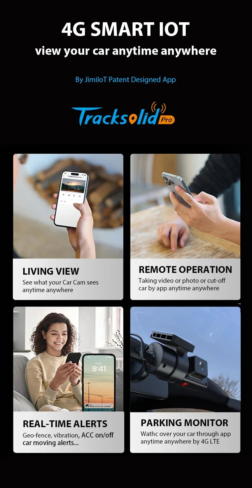 Jimi JC181 Mini 4G Dash Cam Dual Lens Live Stream GPS Tracking WiFi Hotspot - stepyours.com