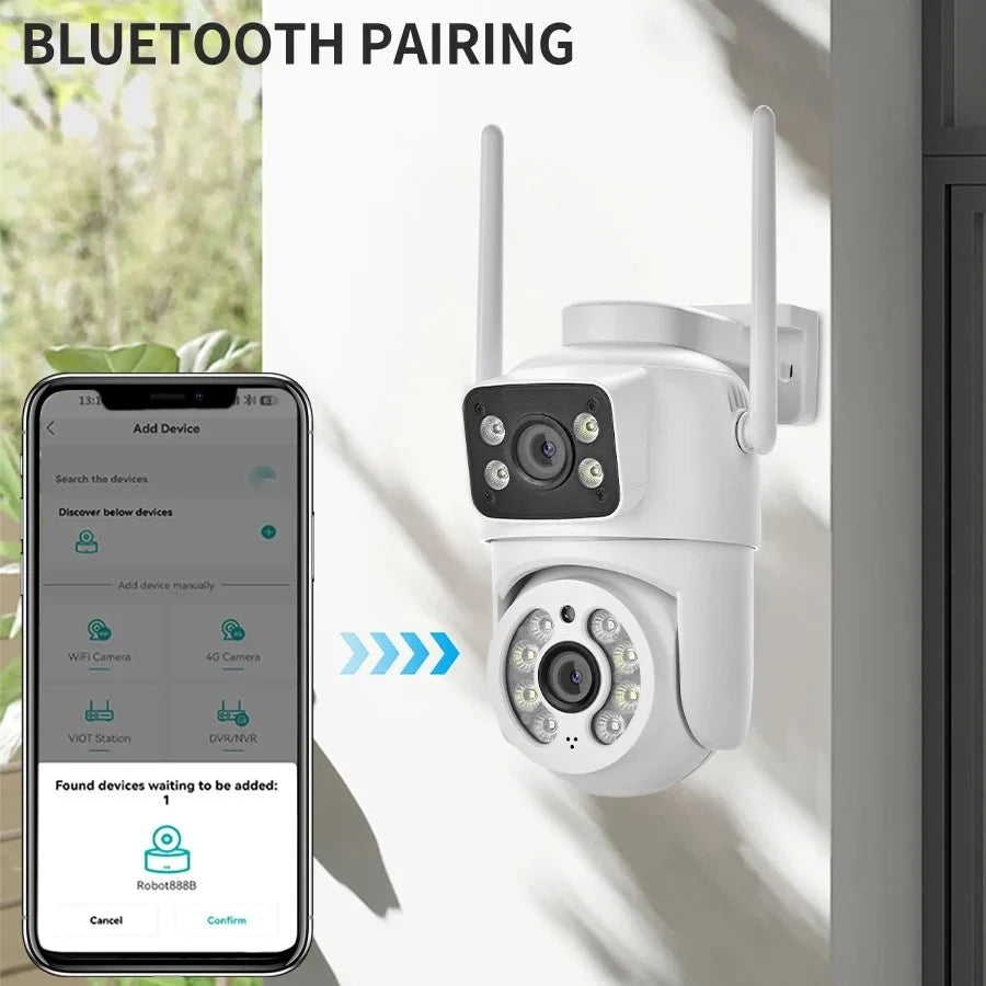 4MP Outdoor IP66 Dual Lens WiFi PTZ Camera With Smart Motion Detection - stepyours.com