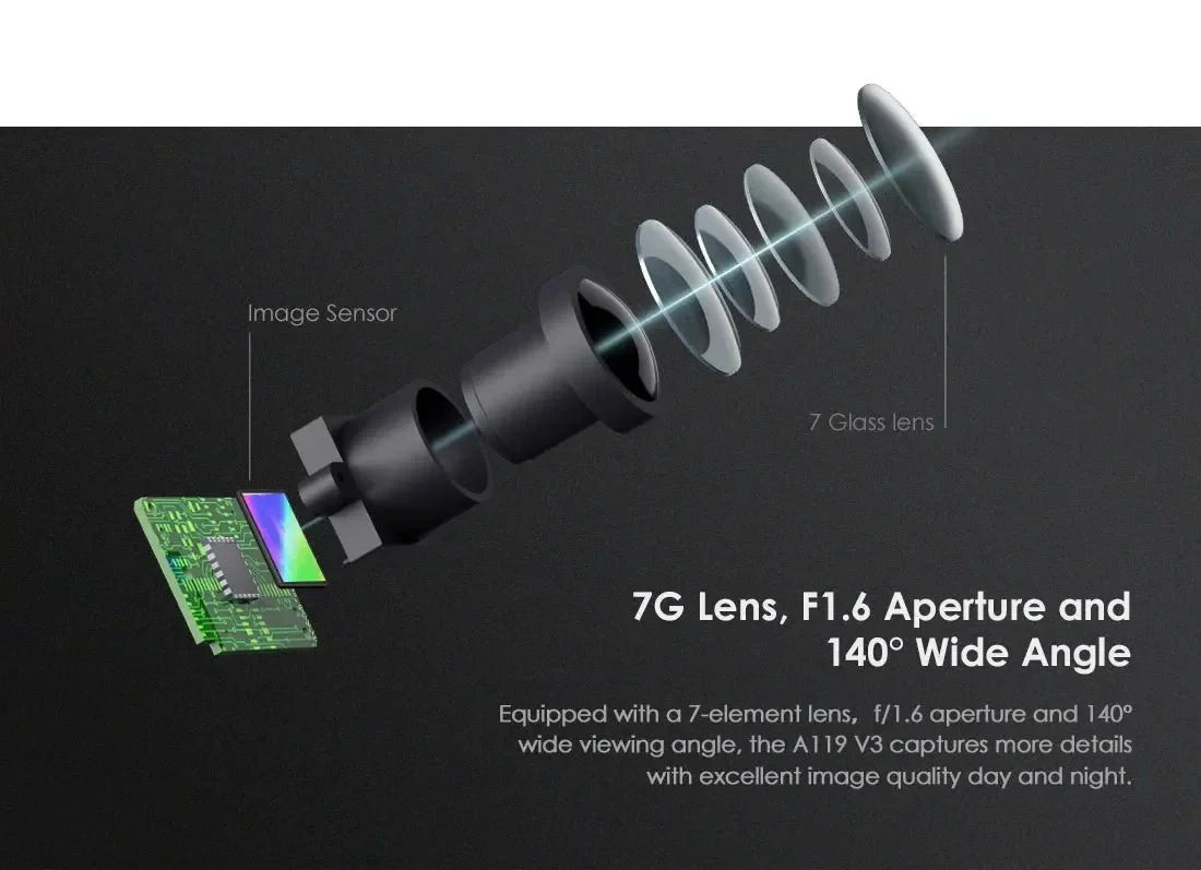 VIOFO A119 V3 2K Car Dash Camera With Parking Mode G Sensor Rota Lens - stepyours.com