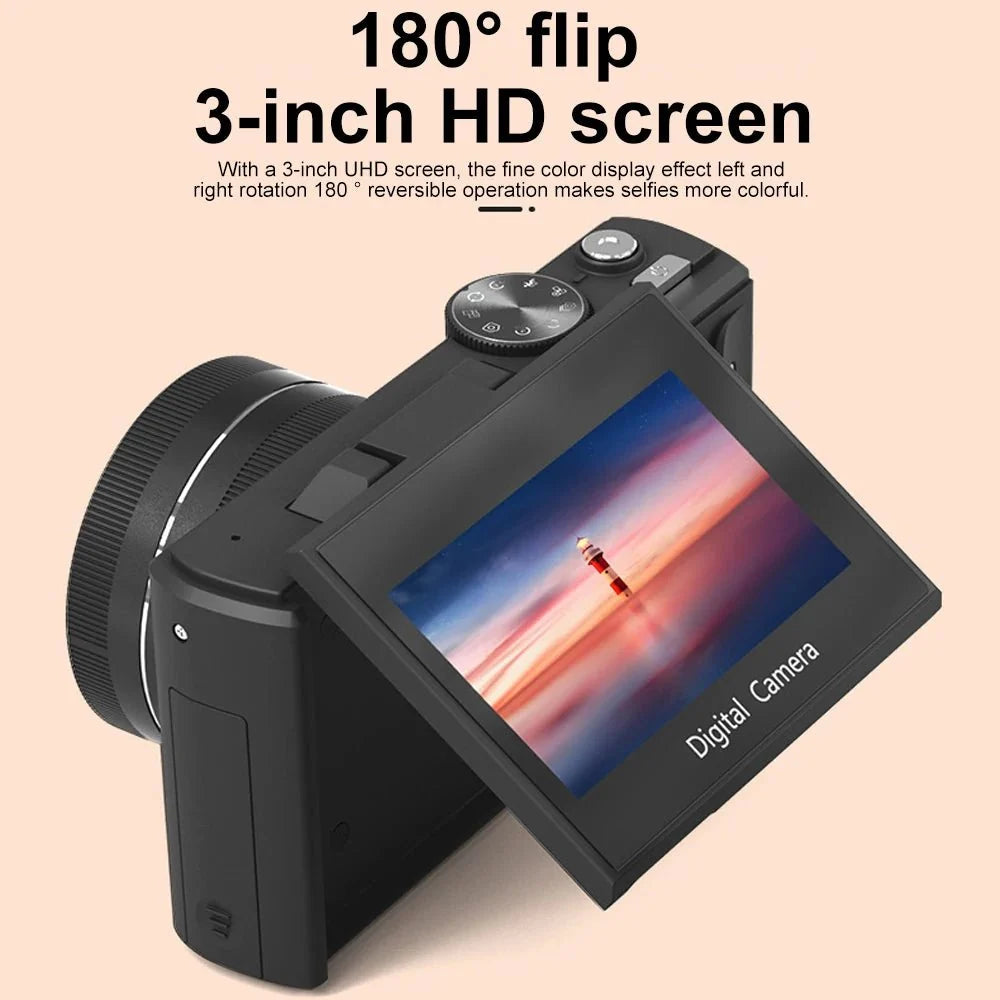 Ourlife Compact 5K Digital Camera With 18X Zoom 75MP 180 Flip Screen WiFi - stepyours.com