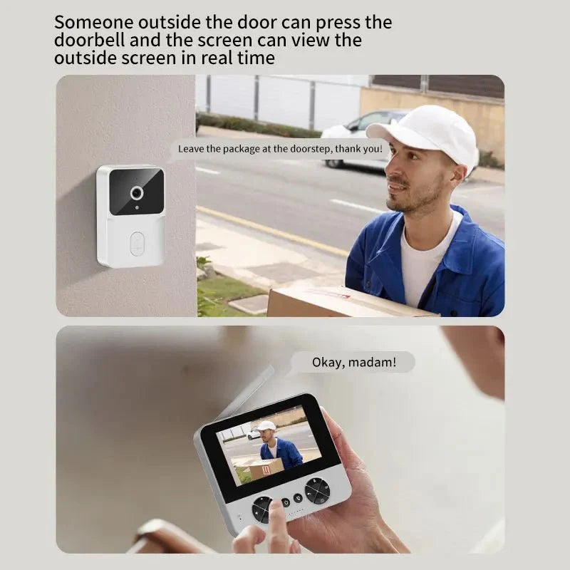 Wireless Video Doorbell 4.3 IR Night Vision Two Way Intercom - stepyours.com