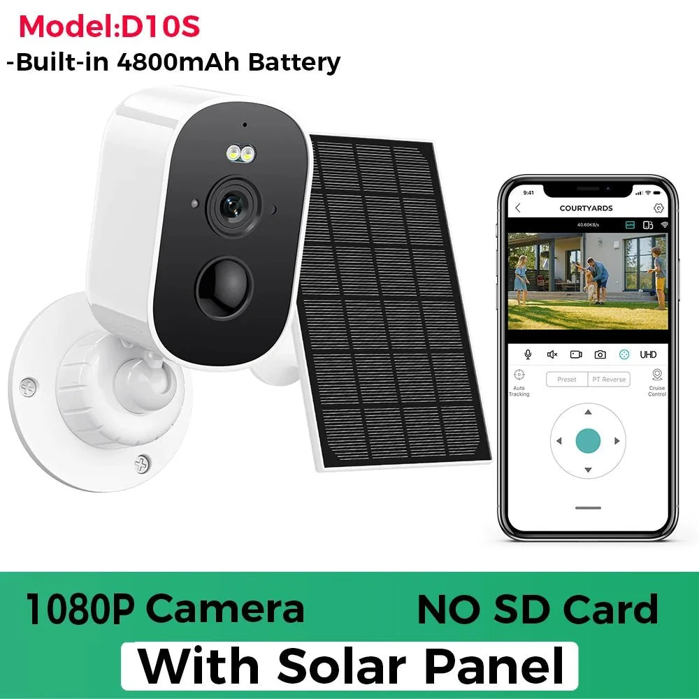 1080P Solar Outdoor WiFi Camera - PIR Motion Alarm and Cloud Storage.add Hooks - stepyours.com