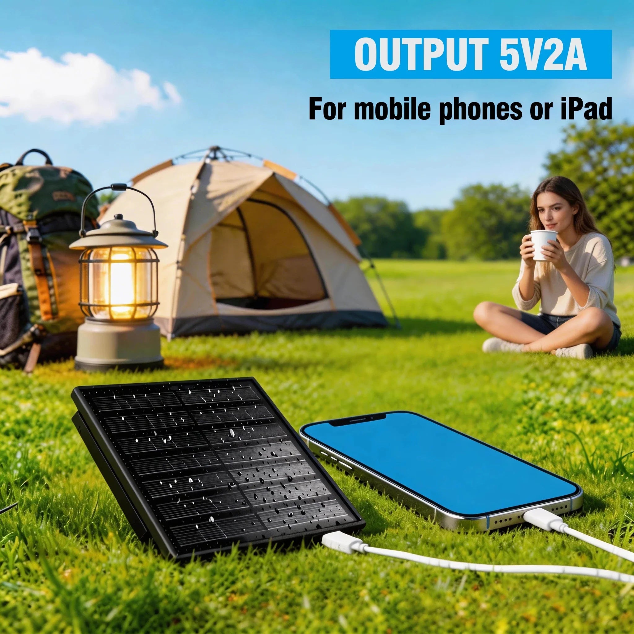 4W Waterproof Solar Panel 5V Output Micro USB Type C For 18650 Battery Charging - stepyours.com