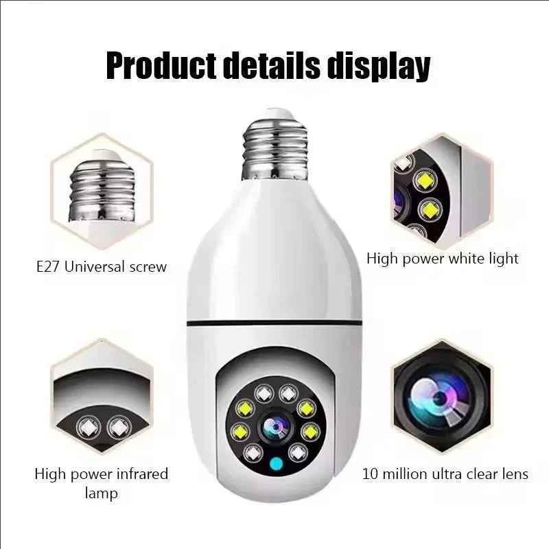 Gemodi 4G WiFi E27 Bulb Cam - AI Tracking 1080p Indoor Security - stepyours.com