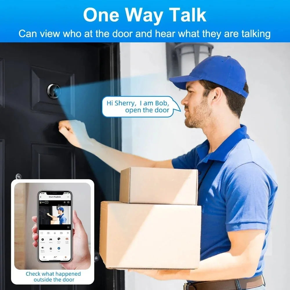 Awapow Tuya Wireless Doorbell 1080P Night Vision Display - stepyours.com