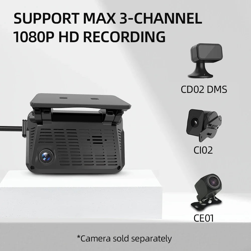 Jimimax JC371 ADAS Dash Cam 3 Channel 4G GPS Live Stream AI Recorder - stepyours.com