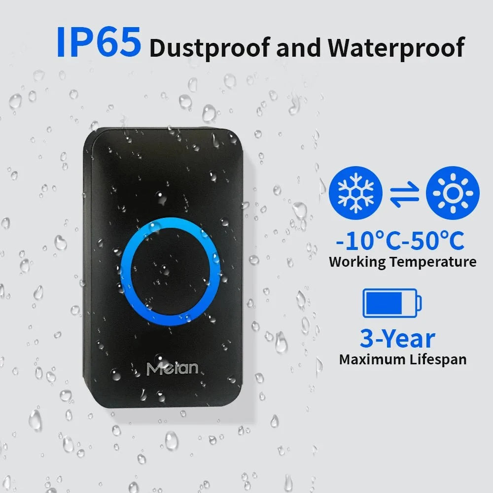 Meian Smart Wireless Doorbell IP65 Waterproof 60 Songs - stepyours.com