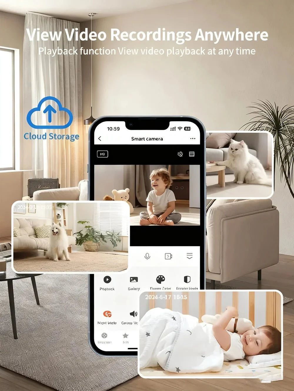 WIFI Tuya Indoor 5MP Camera - 360 Degree PTZ With 4x Zoom And Two Way Audio - stepyours.com