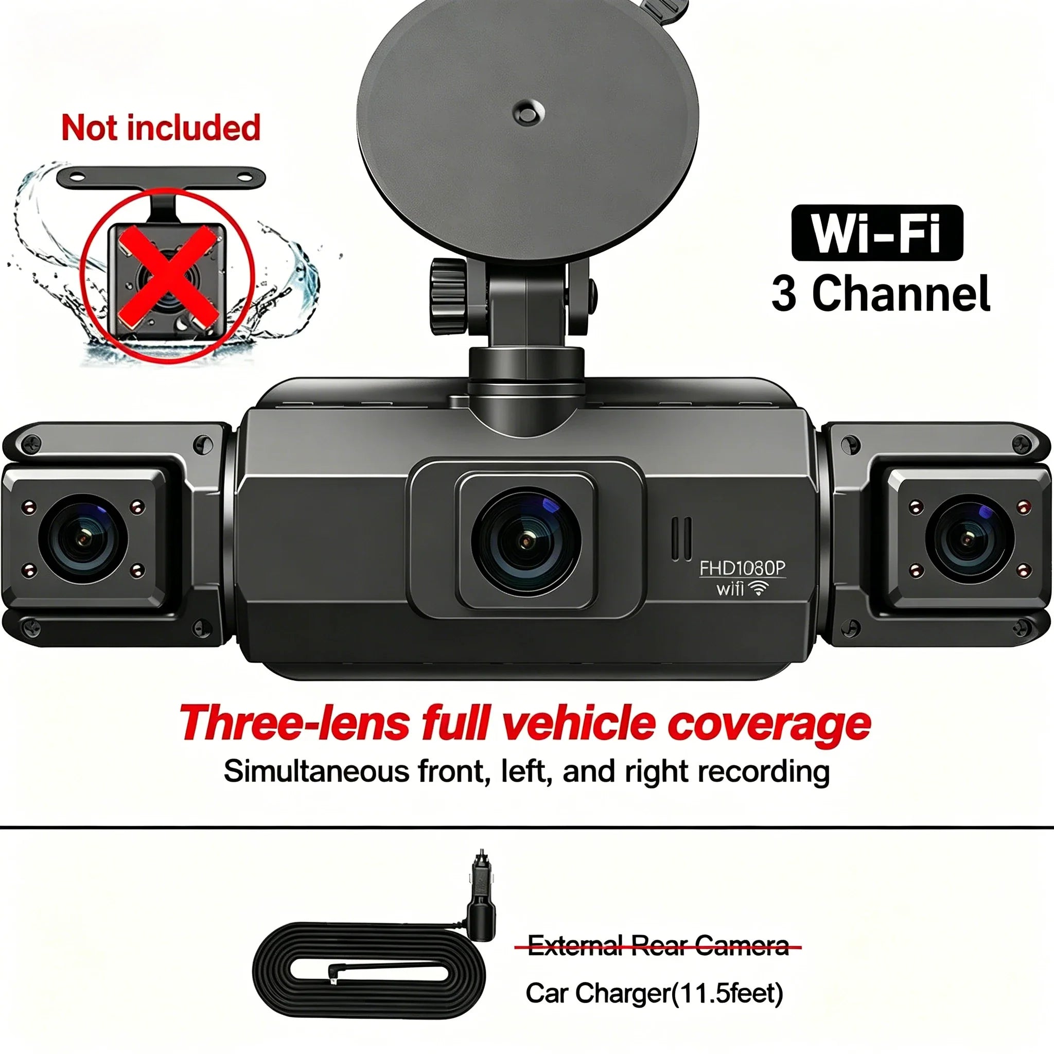 4 Channel WiFi Dash Cam DVR For Cars Front And Rear Interior 360 Parking 24h - stepyours.com