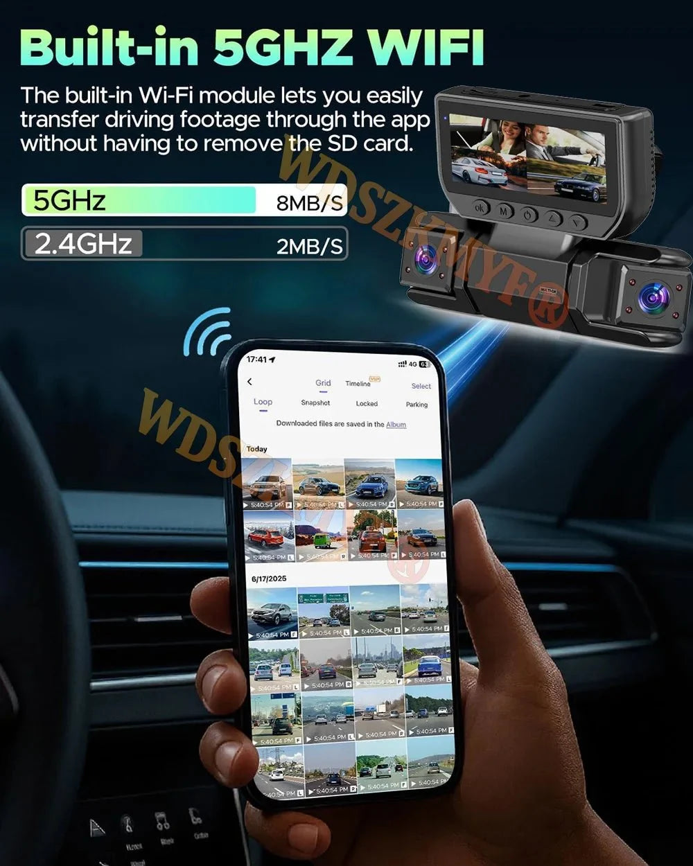 WiFi 4Channel 360 Degree Car Dashcam 2560x1440 24h Parking Monitor - stepyours.com