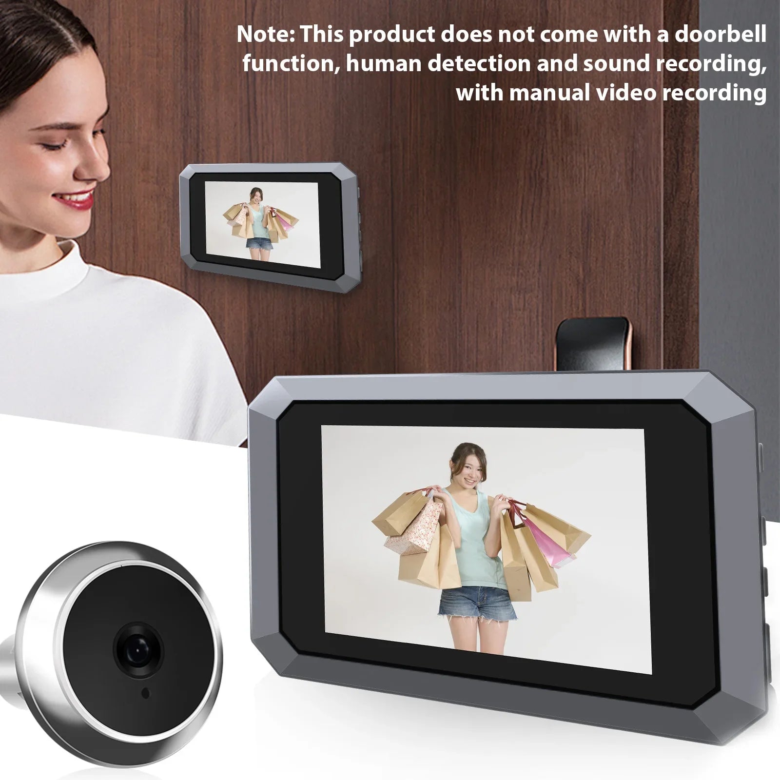 3.97 Inch LCD Peephole Camera Apartment Door 1080P - stepyours.com