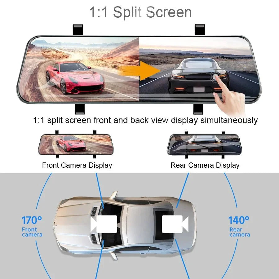EACE 2.5K Mirror Dash Cam For Car Touch Screen With GPS WiFi 1440P Parking DVR - stepyours.com