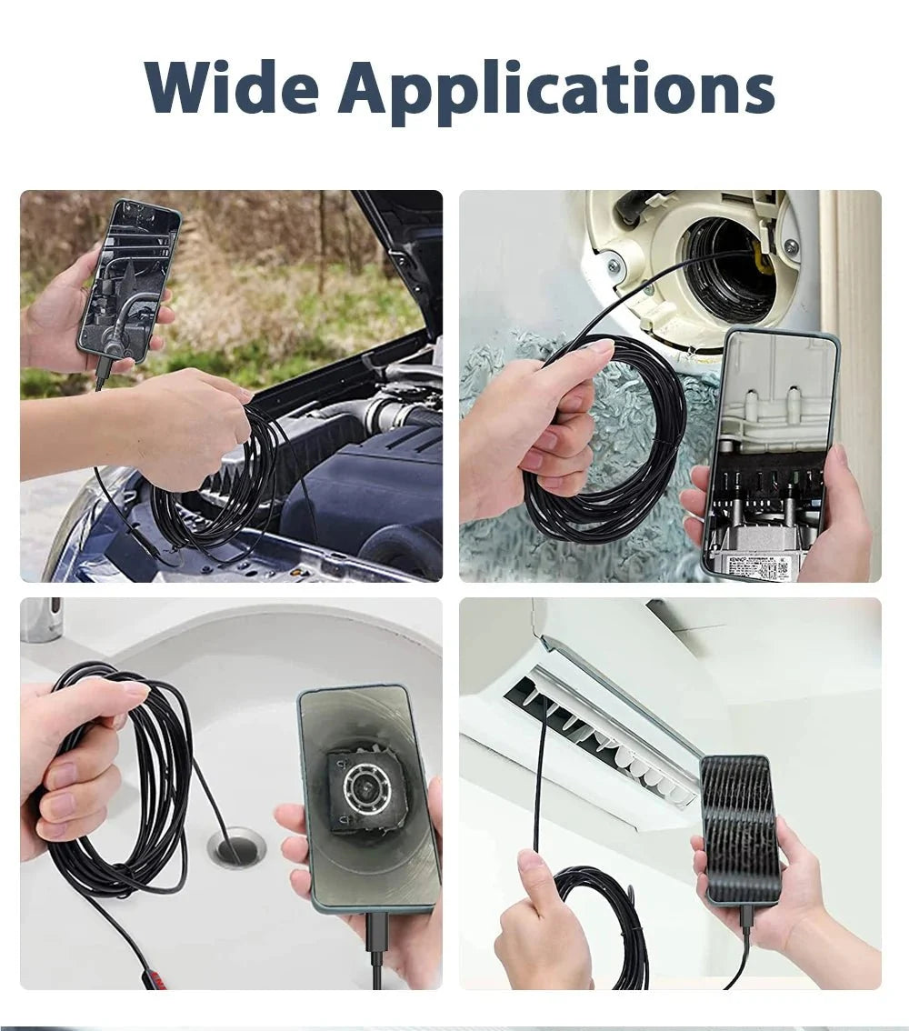 KERUI 2MP Industrial Endoscope Camera - Dual Lens, IP67 Waterproof, Type - C Ready - stepyours.com