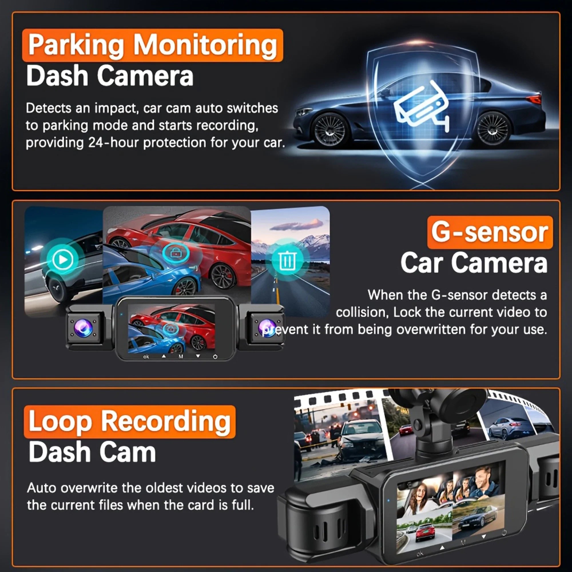 4 Channel Dashcam for Cars WiFi FHD 1080P Night Vision Loop Recording Kit - stepyours.com