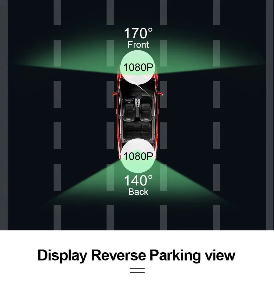 10 Inch Rearview Mirror Dash Cam Front And Rear 1080P Dual Recorder Night Vision - stepyours.com
