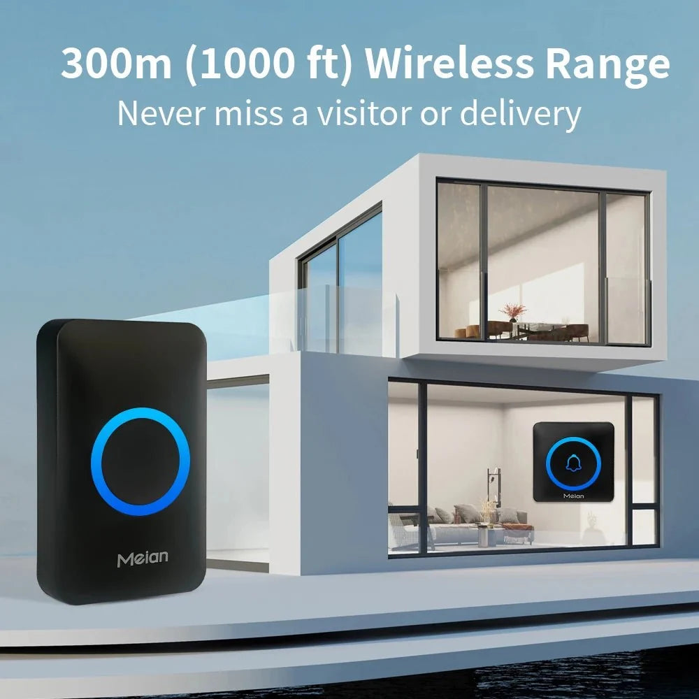 Meian Smart Wireless Doorbell IP65 Waterproof 60 Songs - stepyours.com