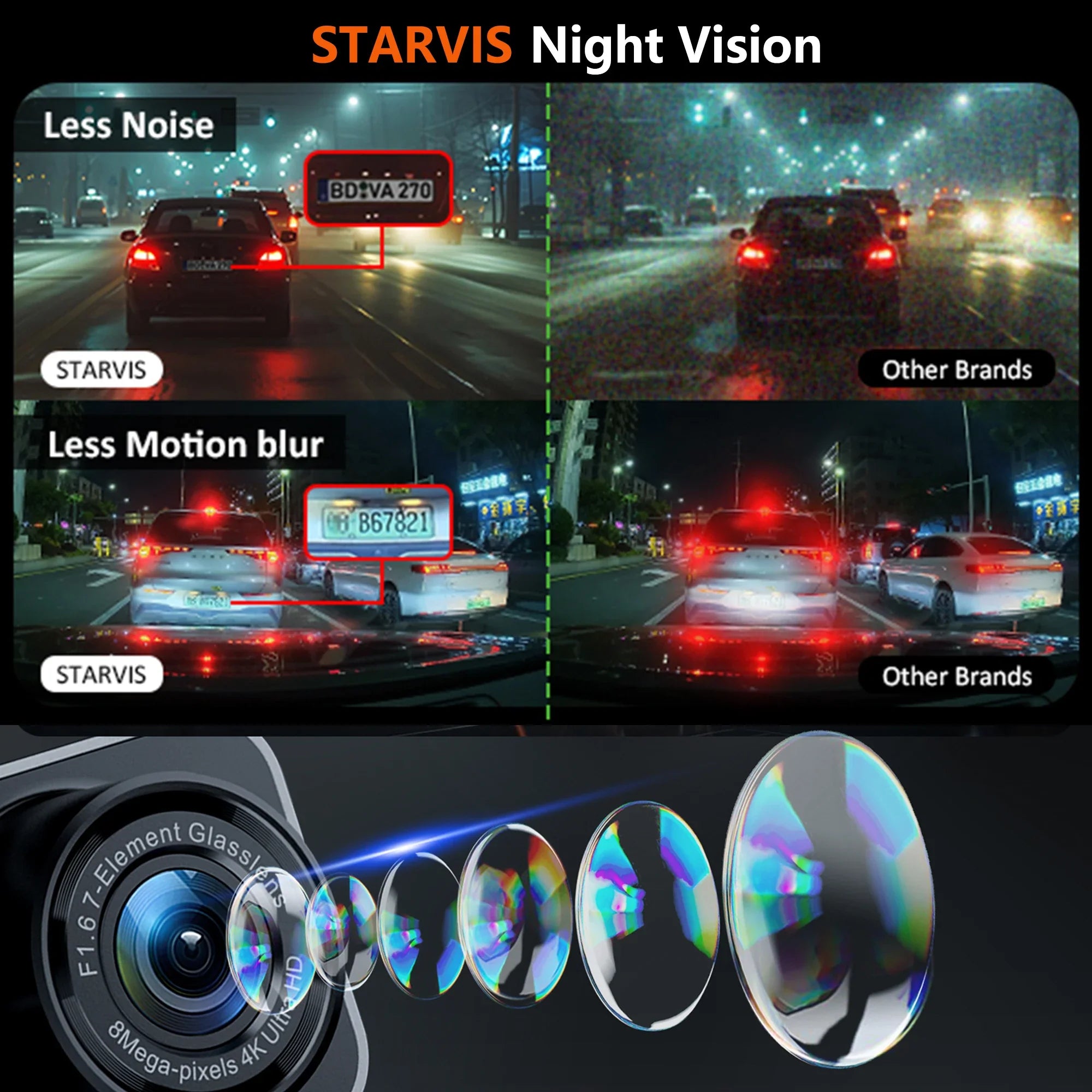 4K Dash Cam For Cars Front And Rear With WiFi Parking Mode Recorder - stepyours.com