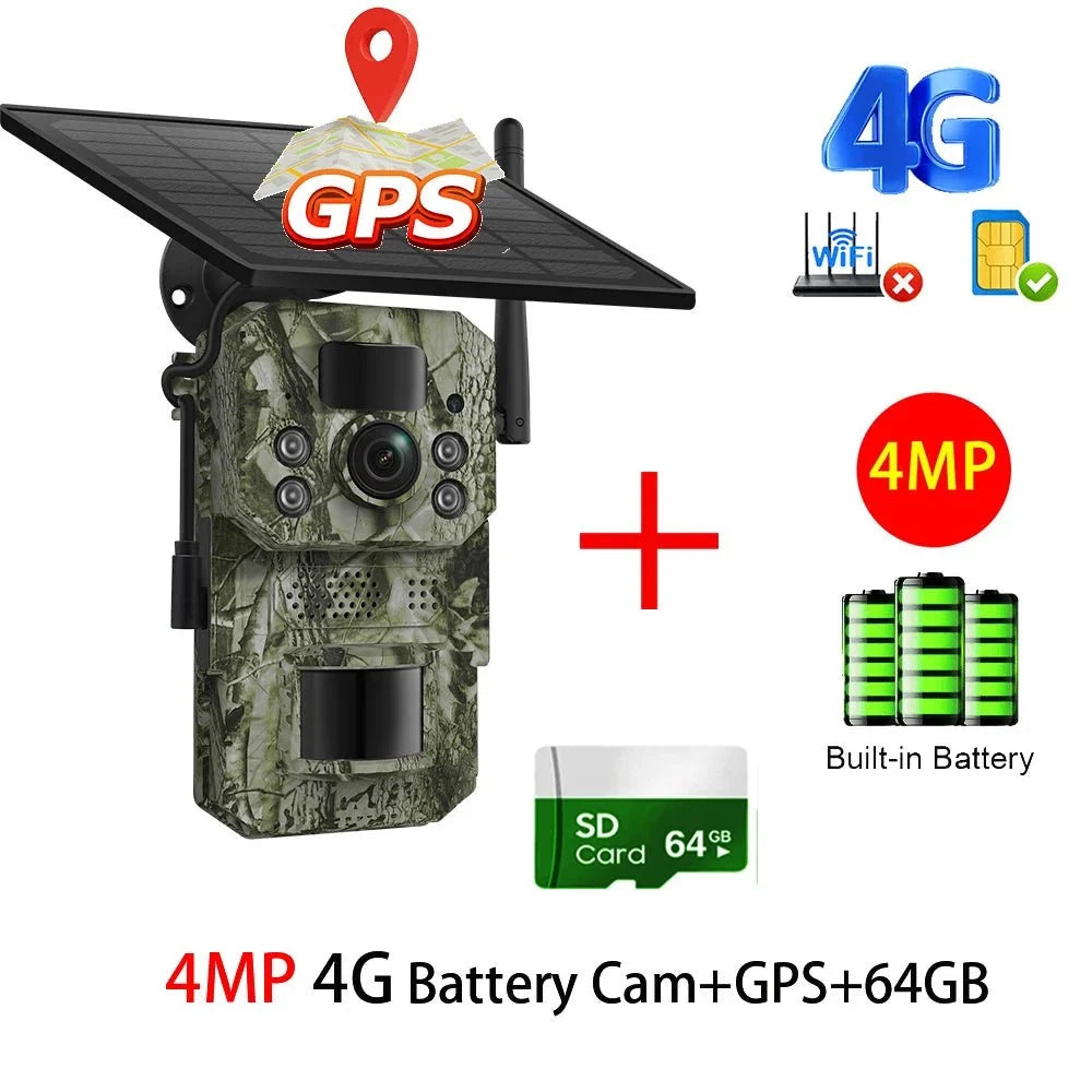 INQMEGA4G Solar Trail Camera 2K Night Vision 5MP PIR Motion Activated - stepyours.com